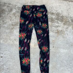LuLaRoe Kids Leggings with Vibrant Floral Design